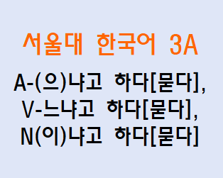 A-(으)냐고 하다[묻다], V-느냐고 하다[묻다], N(이)냐고 하다[묻다] Korean Grammar