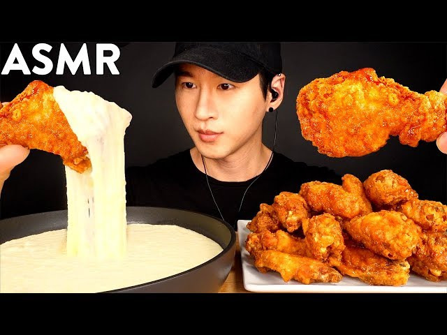 Asmr Stretchy Cheese And Chicken Wings Mukbang No Talking Cooking And Eating Sounds Zach Choi 