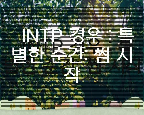 INTP 경우 : 특별한 순간: 썸 시작