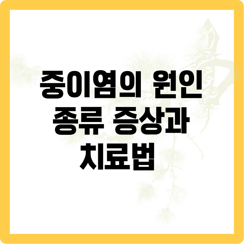 만성 중이염 증상 및 치료법