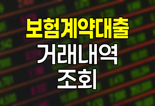 현대해상 보험계약대출 거래내역 조회 방법