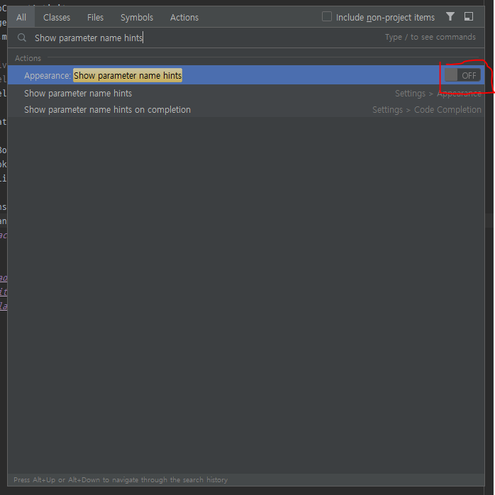 Show parameter name hints
