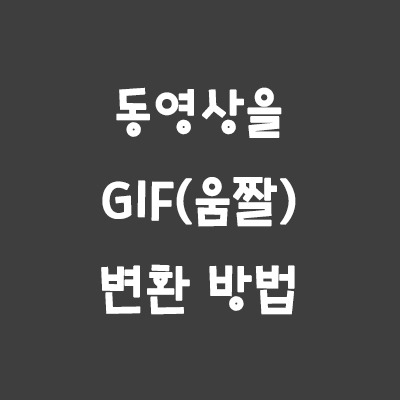 동영상으로 GIF(움짤) 변환&만드는 방법