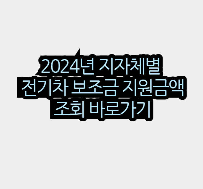 2024년 지자체별 전기차 보조금 지원금액 조회 바로가기