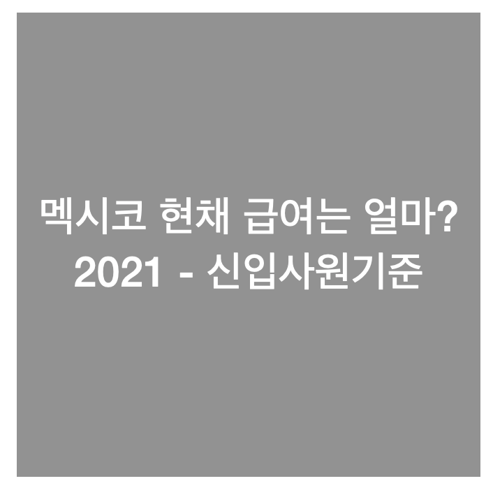 멕시코 현지채용으로 얼마 벌까? (2021년 신입사원)