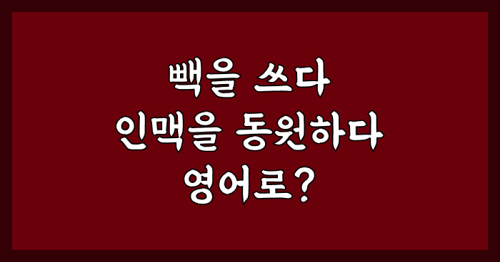 [회사 영어] 빽을 쓰다/ 인맥을 동원하다 영어 표현 및 예시