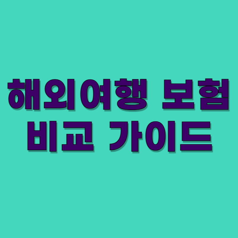 해외여행 보험 비교 가이드 - 저렴하고 안전한 여행자보험 총정리