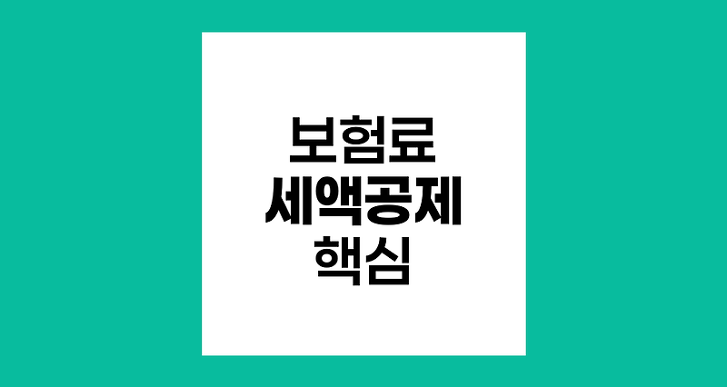 보험료 세액공제 핵심 정보