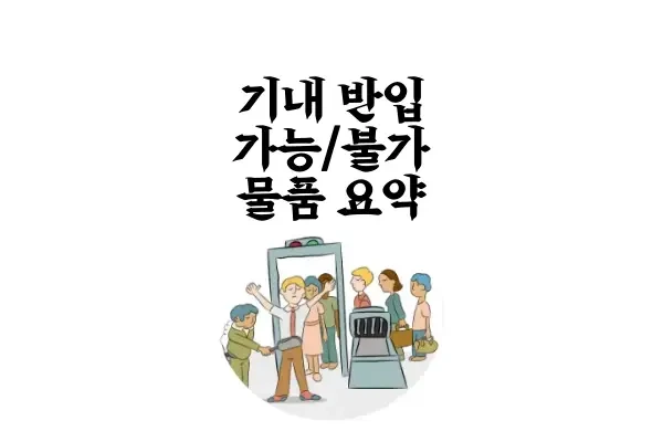 기내 반입 가능 물품 및 제한 물품 | 궁금한 것들 요약