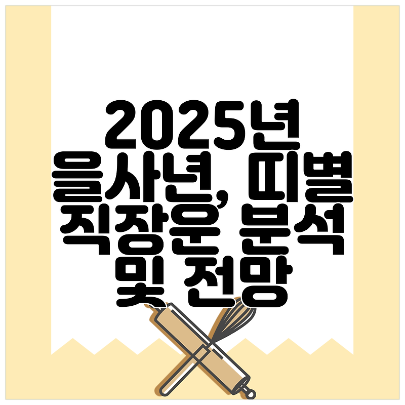 2025년 을사년, 띠별 직장운 분석 및 전망