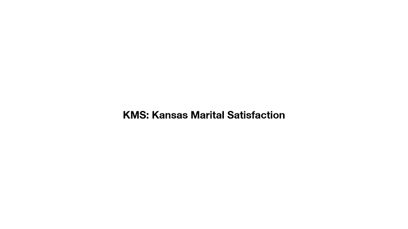 결혼 만족도 척도 (kms: Kansas Marital Satisfaction)