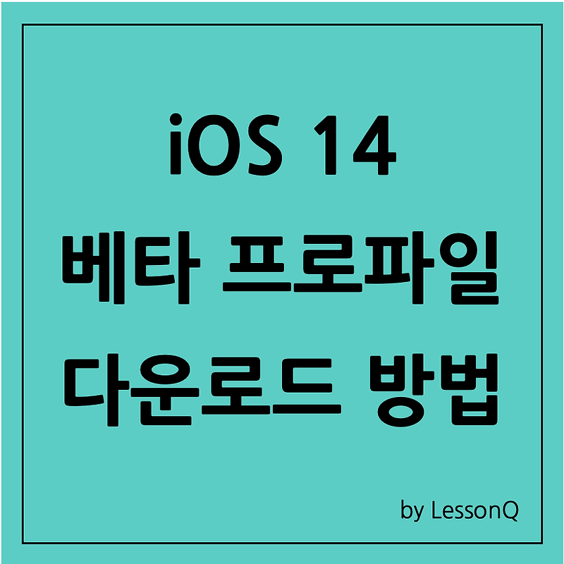 iOS 14 베타 프로파일 다운로드 업데이트 방법 :LessonQ의 블로그입니다.: LessonQ의 블로그