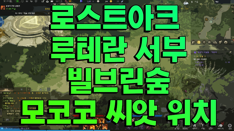 로스트아크 루테란 서부 빌브린숲 모코코 씨앗 위치