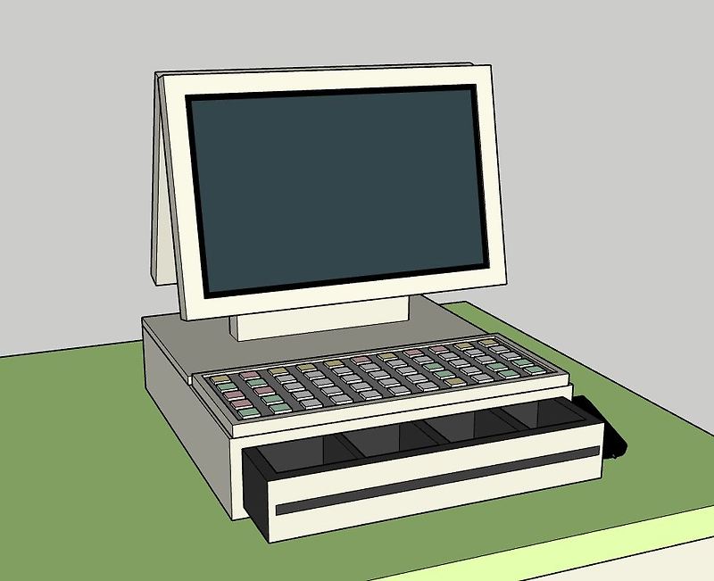 스케치업 만들기-편의점 계산대 포스기 만들기