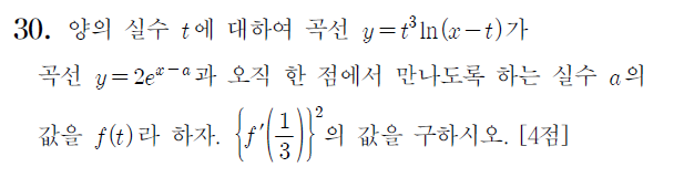 2020 수능 수학가형 30번 짝수형(대학수학능력시험)