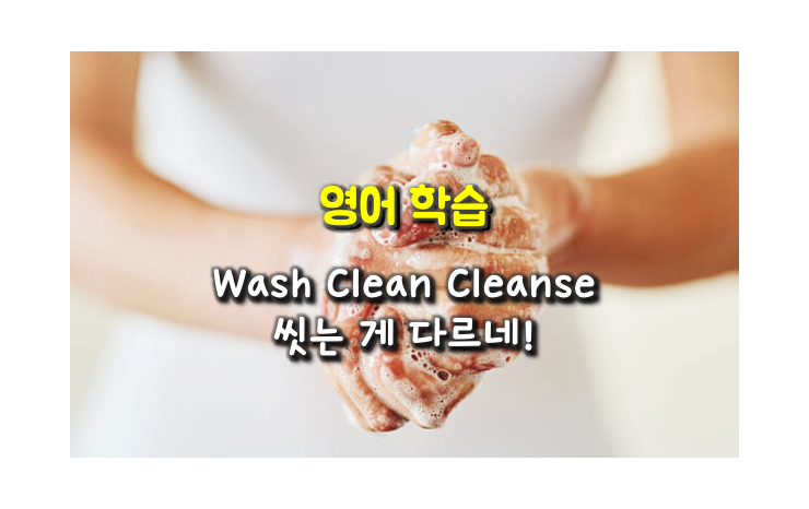 Wash vs Clean vs Cleanse 차이..'씻다'