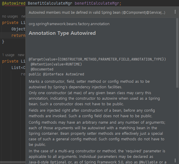  intellij autowired members must be defined in valid spring bean