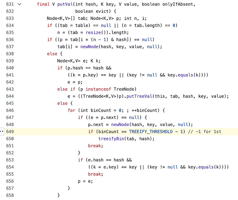 [자료구조] HashMap에서 Treeify를 도입한 Java 8의 성능 개선기 (feat. TREEIFY_THRESHOLD