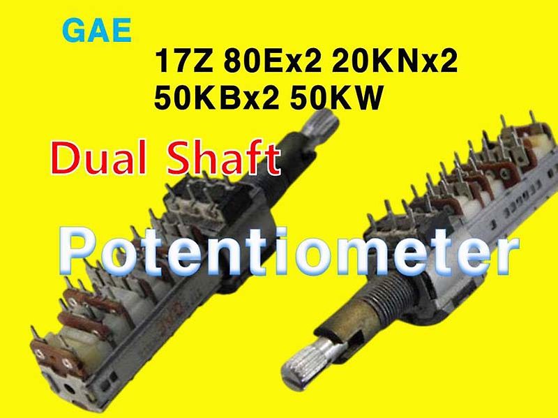 다련 보륨 더블 샤프트 7련 Dual Shaft VR 2Switch 2중 샤프트 포텐션메터 GAE 17Z 80Ex2 20KNx2 ...