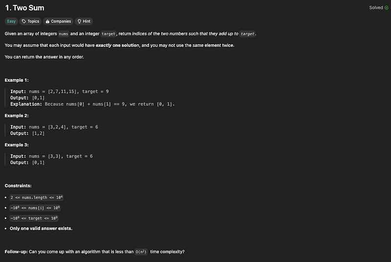 [LeetCode] 1. Two Sum