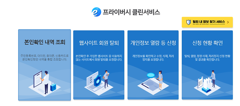 내가 가입한 사이트 알아보기 이프라이버시 클린서비스를 소개합니다