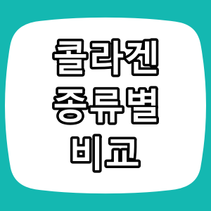 콜라겐 비교와 흡수 방해 음식 정리