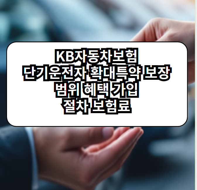 KB자동차보험 단기운전자 확대특약 보장 범위 혜택 가입 절차 보험료