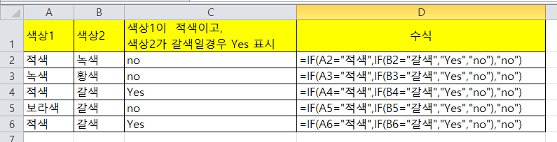 엑셀 if함수 중첩 다중조건 사용방법