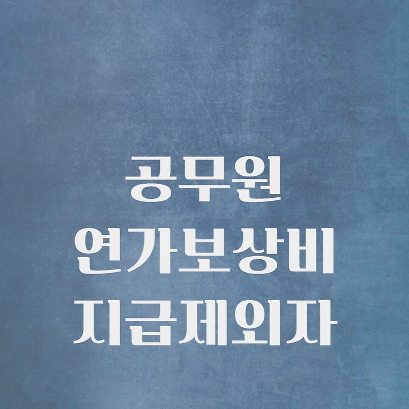 공무원 연가보상비 1: 지급대상과 지급제외자