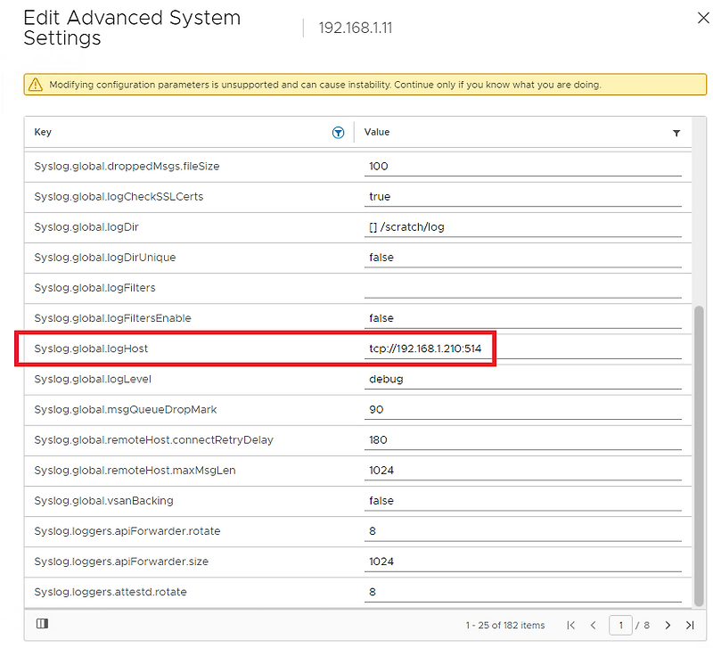 How to configure syslog server