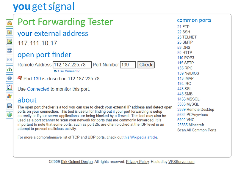 Open Port Check Tool