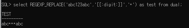 Oracle  문자열 변경 함수 REGEXP_REPLACE(정규식조사)