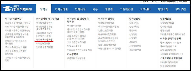 2022년 다자녀국가장학금 신청방법, 자격조건