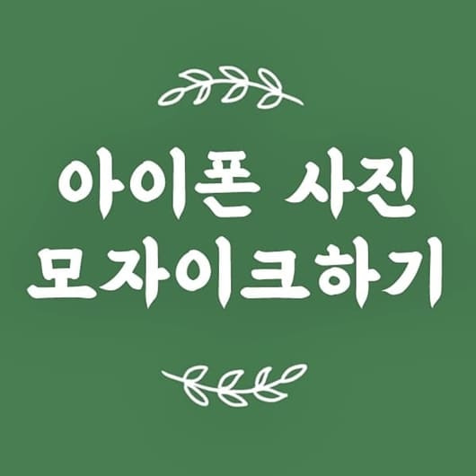 아이폰 사진 모자이크 처리방법 (블러 어플)