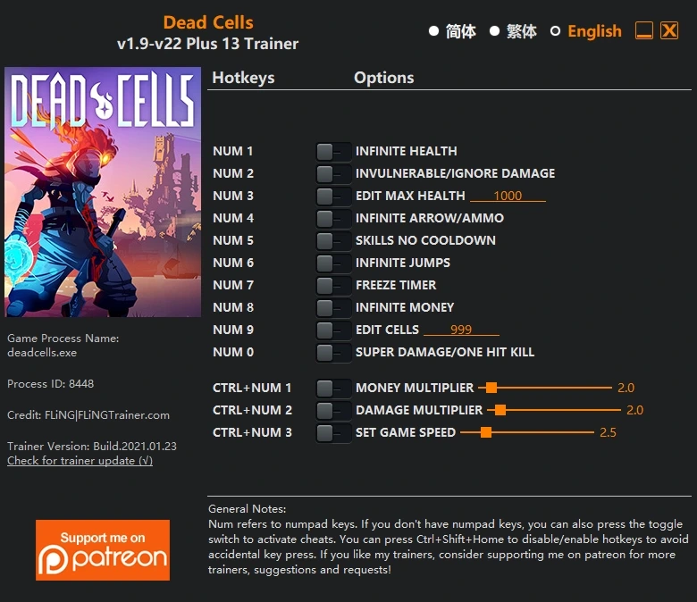 Dead Cells (데드 셀) [트레이너]