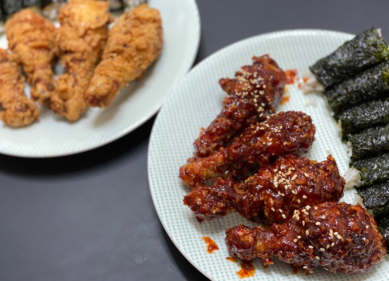 [미국집밥] 한국식 후라이드 치킨과 양념 치킨 만들기 - 백종원 양념치킨 레시피