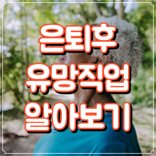 은퇴후 유망직업 알아보기 :: 경제적 자유를 얻기 위해 같이 노력해요