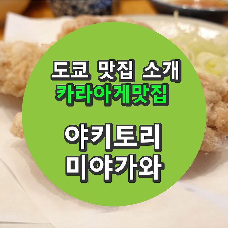 도쿄 카라아게 정식 맛집인 "야키토리 미야가와(焼き鳥宮川)"