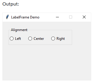 Tkinter LabelFrame