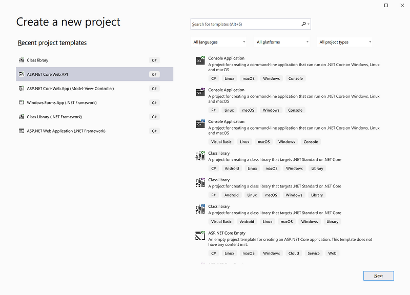 [ASP.NET Core Web API] 프로젝트및 Controller 생성 — CLIEL LAB