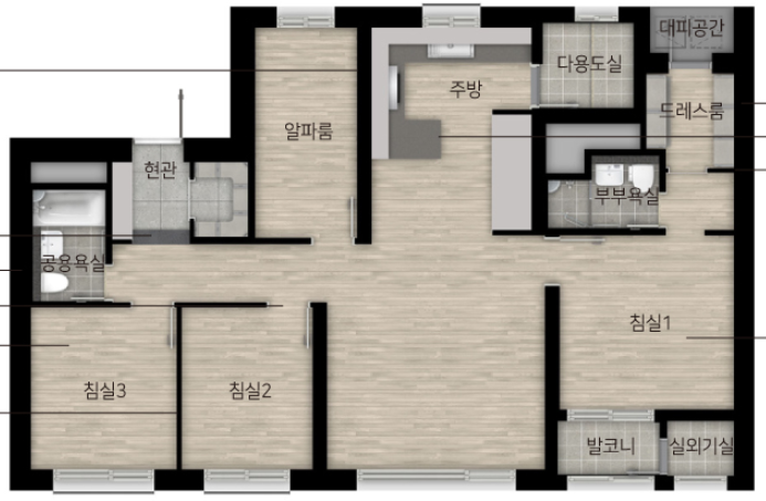 전용면적 84제곱미터 몇평?? 정확한 평수 - 딱 평수 & 예쁜 인테리어