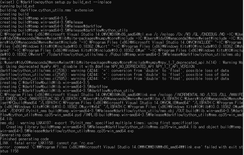 error: command 'C:\Program Files (x86)\Microsoft Visual