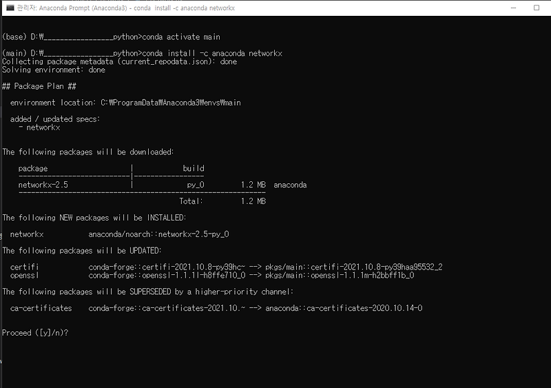  python networkx anaconda install 