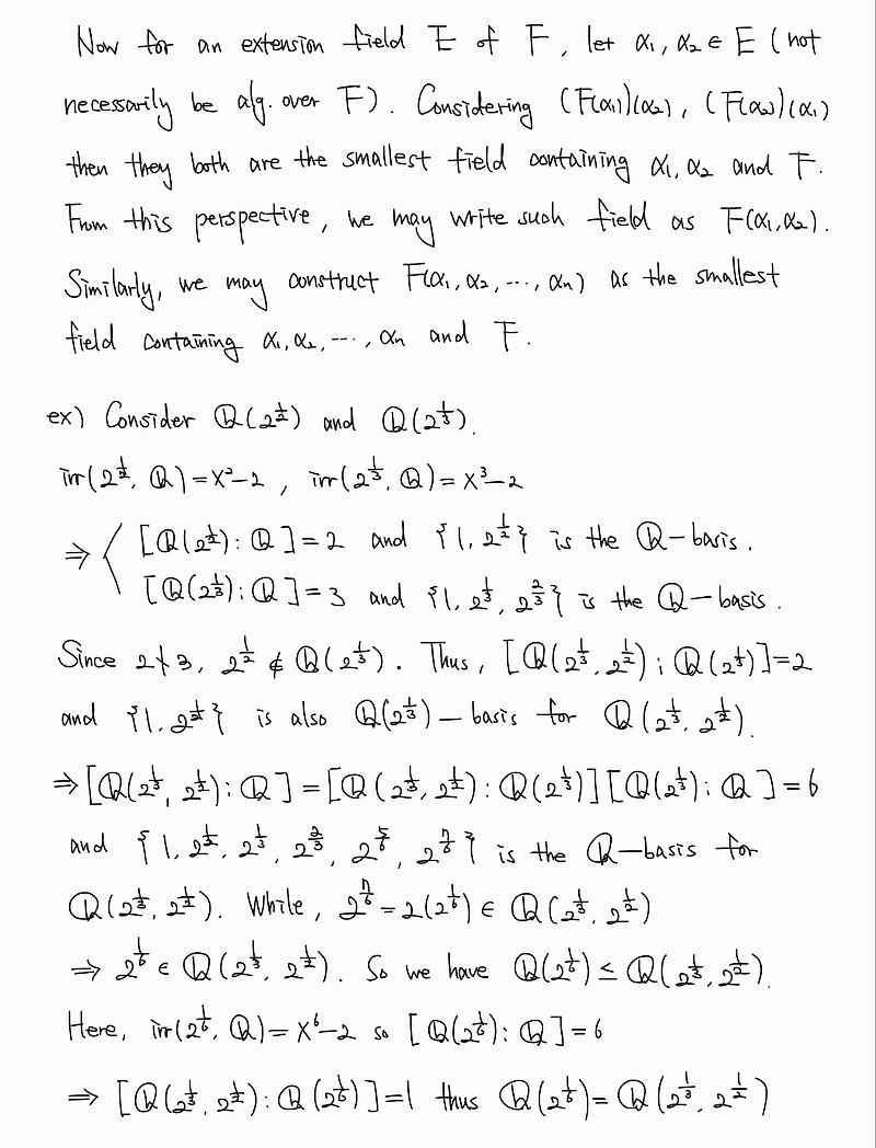 [현대대수학] Field Extension (2) Vita