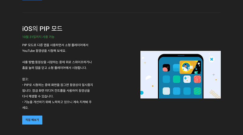 아이폰, 아이패드 유튜브 PIP 모드 사용법(iOS, iPadOS, 유튜브 실험실) - 맥린이의 초보 IT 이야기