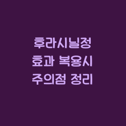 후라시닐정 효과 복용시 주의점 정리 알아봅니다