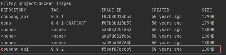 [docker] push 에러 (An image does not exist locally with the tag: 1013cm/coupang_api)