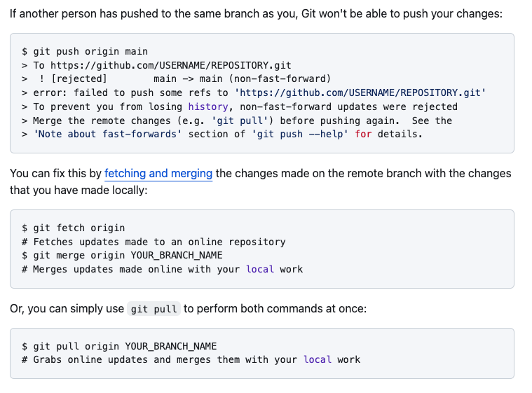 [Git] non-fast-forward / git 오류 처리