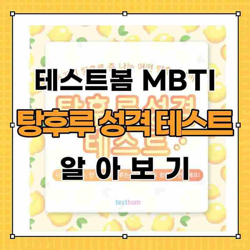 테스트봄 탕후루 성격 테스트 MBTI 링크 결과 알아보기