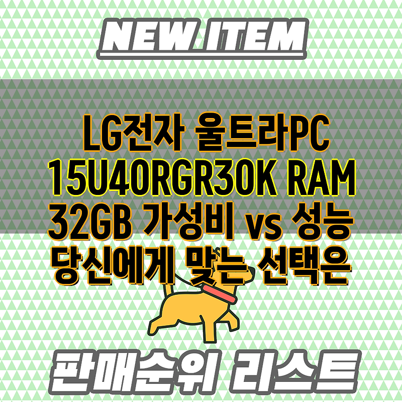 LG전자 울트라PC 15U40RGR30K RAM 32GB 가성비 vs 성능 당신에게 맞는 선택은
